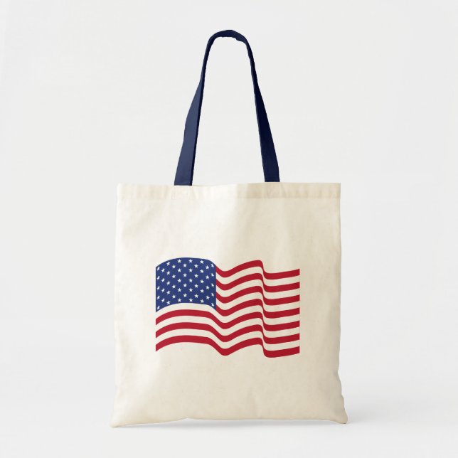 Patriotic American Flag Tote Bag (Front)