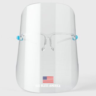 Patriotic American Flag Transparent Face Shield