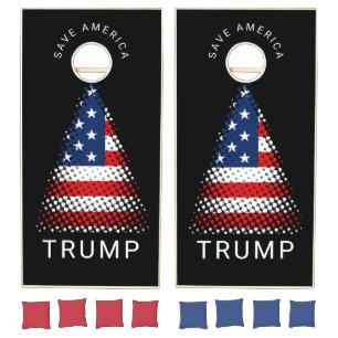 Patriotic American Flag Trump 2024 Cornhole Set