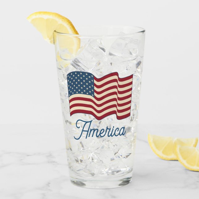 Patriotic American Flag Tumbler  (Front Ice)