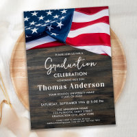 Patriotic American Flag US Military Graduation