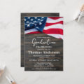 Patriotic American Flag US Military Graduation Invitation | Zazzle