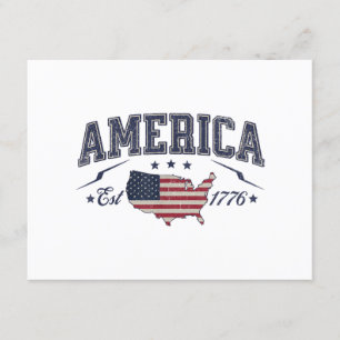Patriotic American Flag USA Est 1776 4th of July A Enclosure Card