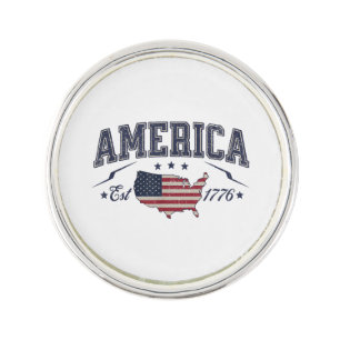 Patriotic American Flag USA Est 1776 4th of July A Lapel Pin
