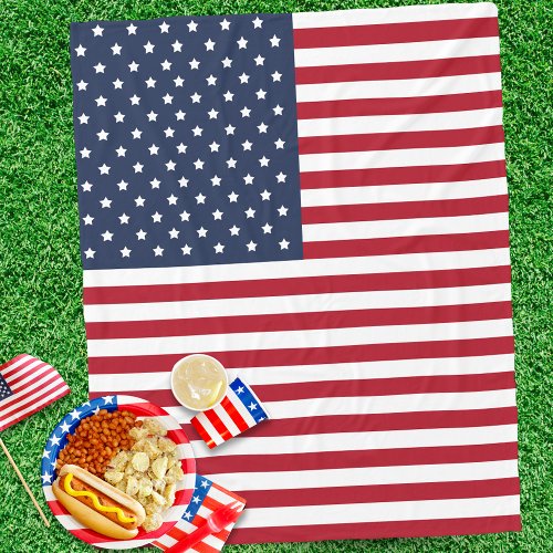 Patriotic American Flag USA Fleece Blanket