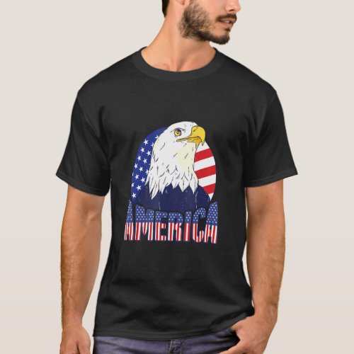 Patriotic American Flag Usa Freedom Eagle 4th Of J T_Shirt