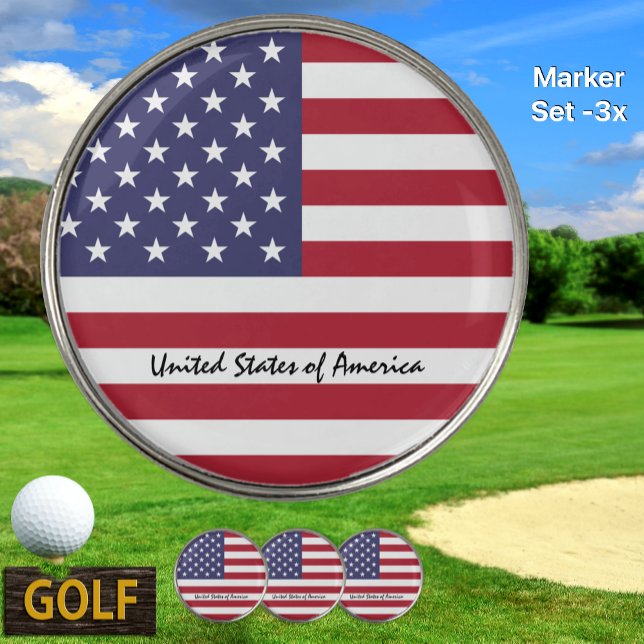 Patriotic American Flag & USA Golf Ball Marker (Creator Uploaded)