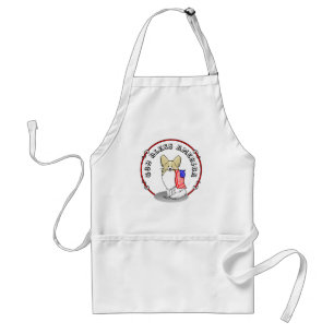 Patriotic American Flag USA Papillon (lemon) Cute Adult Apron