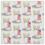 Patriotic American Flag USA Papillon (lemon) Cute Fabric