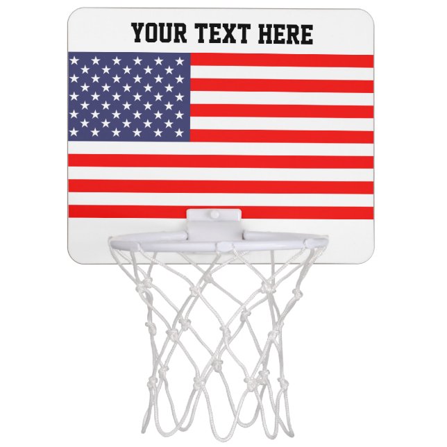 Patriotic American flag USA pride custom Mini Basketball Hoop (Front)