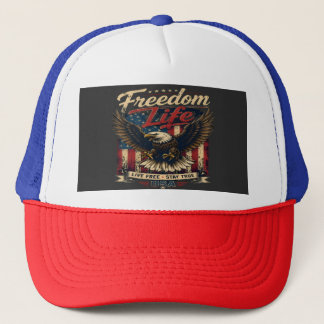 Patriotic American Flag USA Pride Graphic T-Shirt Trucker Hat