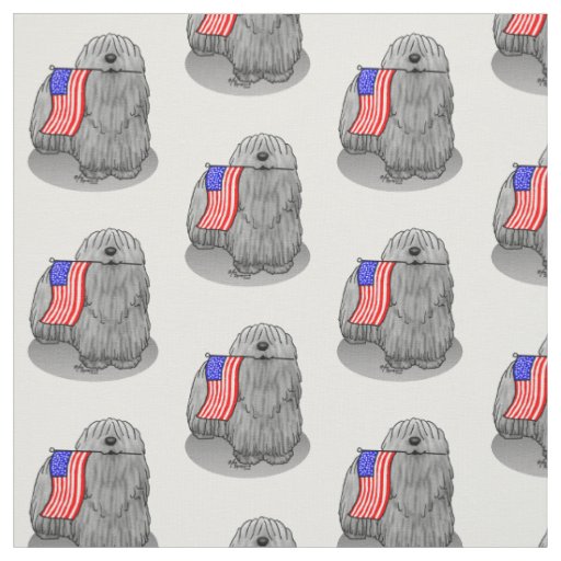 Patriotic American Flag USA Puli Dog (gray) Cute Fabric