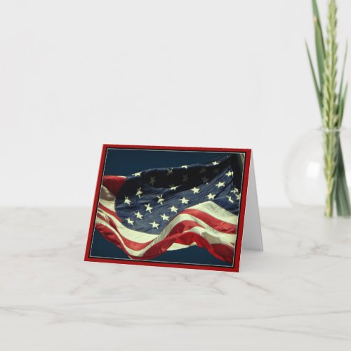 Patriotic American Flag Veterans Day Notecard