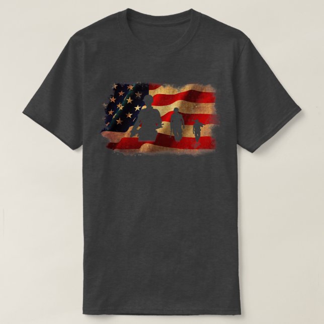 Patriotic American Flag Veterans Day  T-Shirt (Design Front)