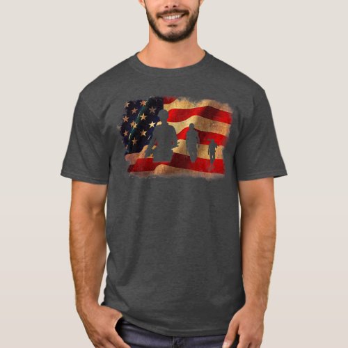 Patriotic American Flag Veterans Day  T_Shirt