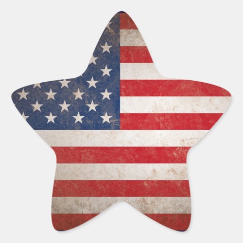 Patriotic American Flag Vintage Stars  Stripes Star Sticker