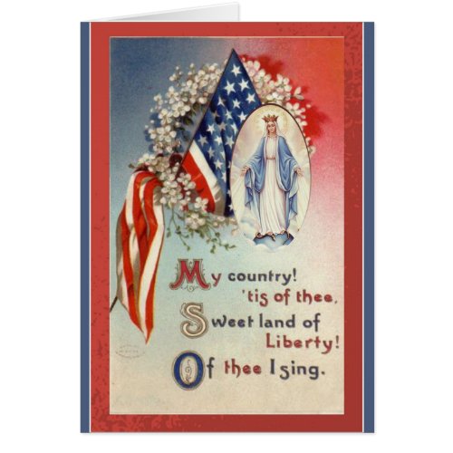 Patriotic American Flag Virgin Mary