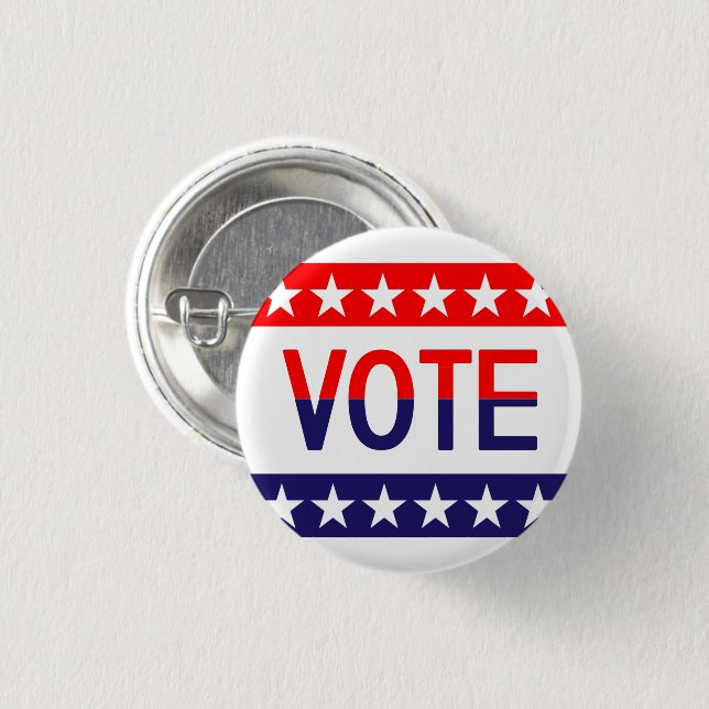 Patriotic American Flag Vote Button (Front & Back)