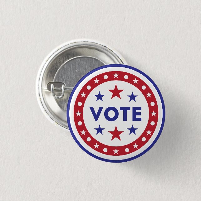 Patriotic American Flag Vote Button (Front & Back)