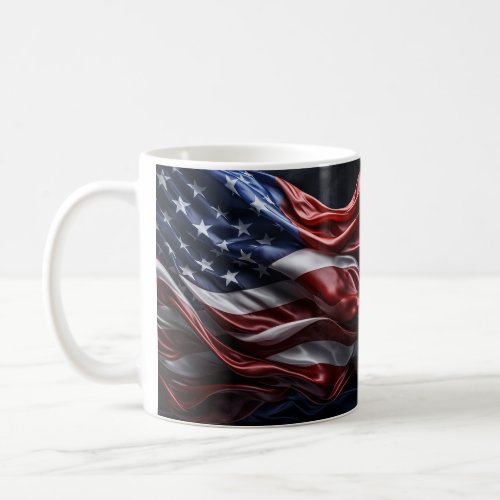 Patriotic American flag watercolor mug