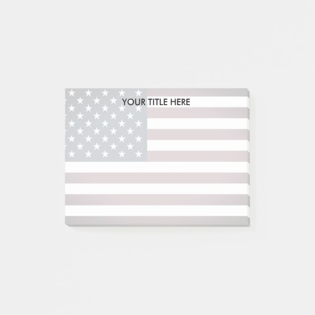 Patriotic American flag watermark Personalized Post-it Notes (Front)