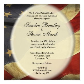 Patriotic American Flag Wedding Invitations