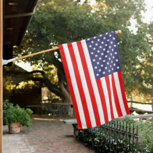 Patriotic American Flag with pole and mount