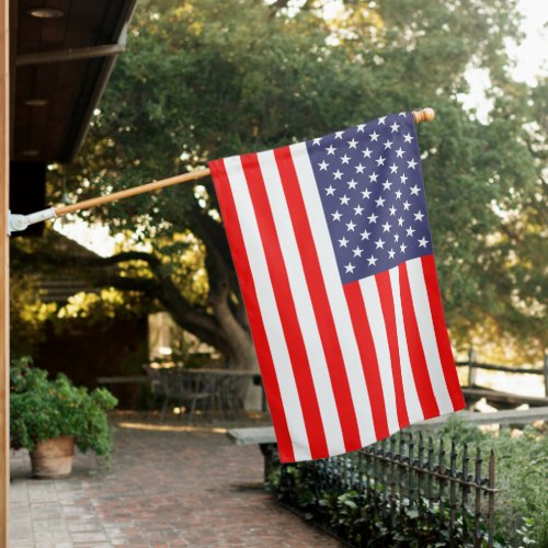 Patriotic American Flag with pole and mount