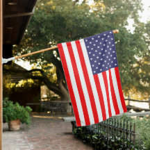 Patriotic American Flag with pole and mount