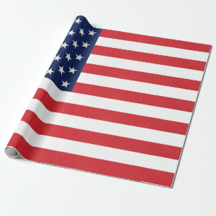 Patriotic American Flag  Wrapping Paper