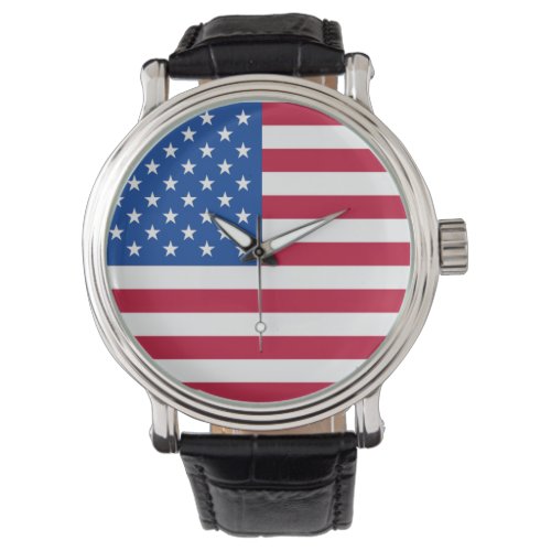 Patriotic American Flag Wristwatch