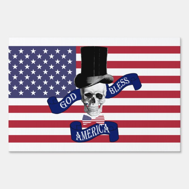 Patriotic American flag Yard Sign (Front)