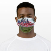 Patriotic American Flags Adult Cloth Face Mask (Worn)