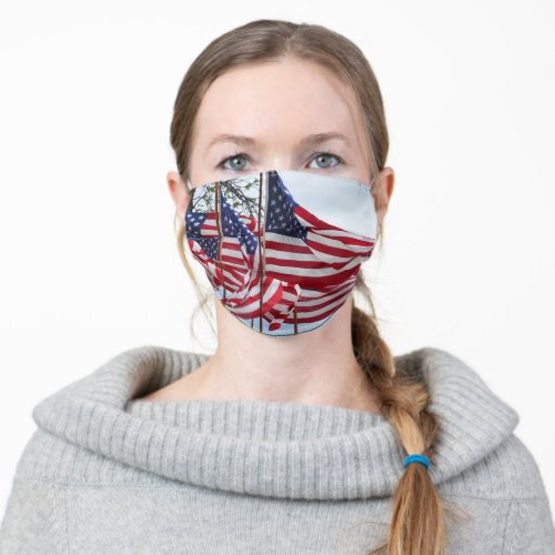 Patriotic American Flags Adult Cloth Face Mask