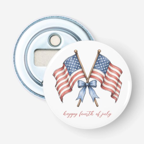 Patriotic American Flags Fourth of July Bottle Opener