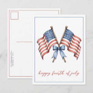 Patriotic American Flags Fourth of July Postcard