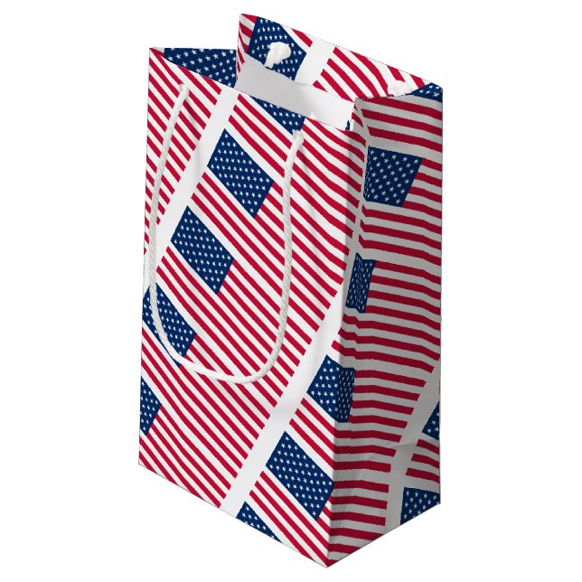 Patriotic American Flags Gift Bags (Back Angled)