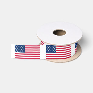 Patriotic American Flags Ribbon