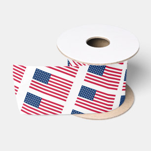 Patriotic American Flags Ribbon