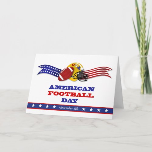 Patriotic American Football Day November 5th Card
