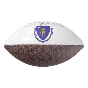 Patriotic american football Massachusetts flag