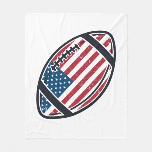 Patriotic American Football Vintage Vector Design_ Fleece Blanket