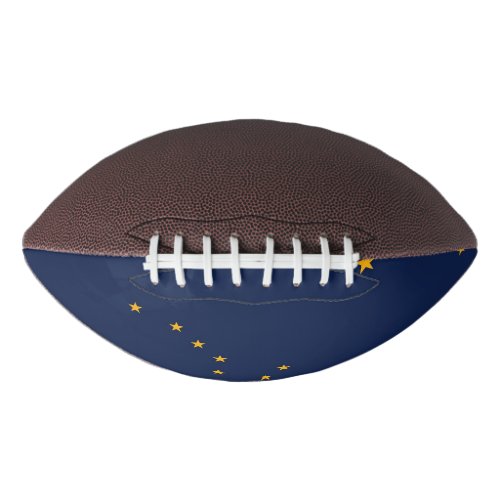 Patriotic american football with flag of Alaska