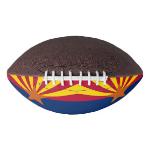 Patriotic american football with flag of Arizona