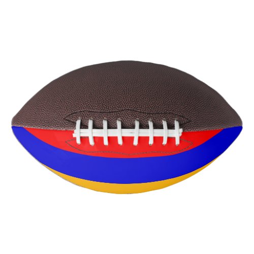 Patriotic american football with flag of Armenia