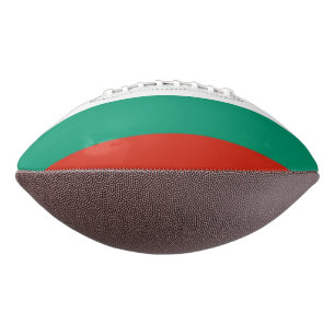 Patriotic american football with flag of Bulgaria