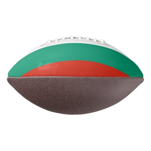 Patriotic american football with flag of Bulgaria