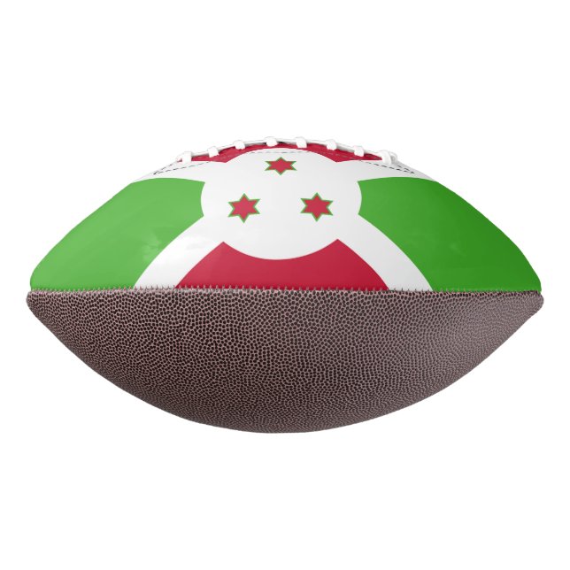 Patriotic american football with flag of Burundi (Rotated 270)