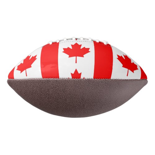 Patriotic american football with flag of Canada