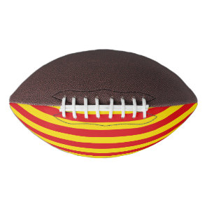 Patriotic american football with flag of Catalonia